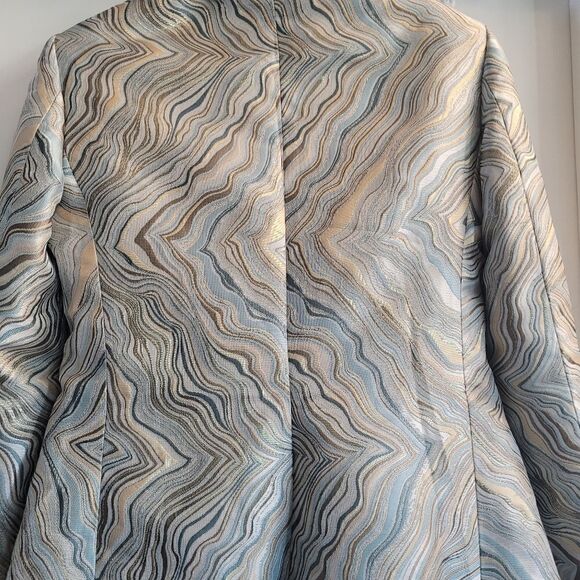 Gentlemens guru abstract print gold and champagne tuxedo jacket and vest - Picture 14 of 16